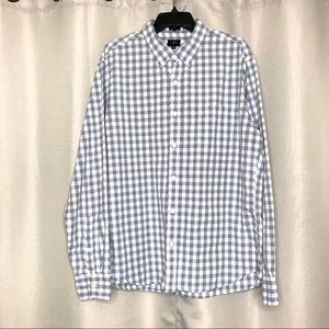 J. Crew blue gingham button down